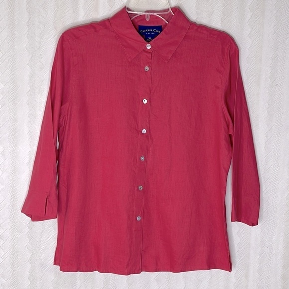❤️ 🆕 CHARTER CLUB Perite Button Down Top Sise 10P - Picture 2 of 4